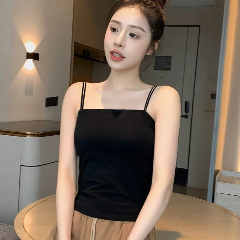 Pullover Vest off-Shoulder Cotton Sling Slim Fit Slimming Top Women's Underwear Bandeau Short Top Summer Base