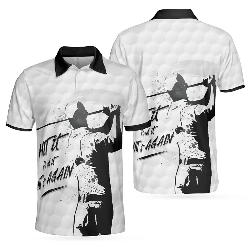 Harajuku Golf 3D Polo Shirt For Men Clothes Hot Sale Short Sleeves Tops Lapel Tee Shirts Summer Cool Streetwear Button T-shirts