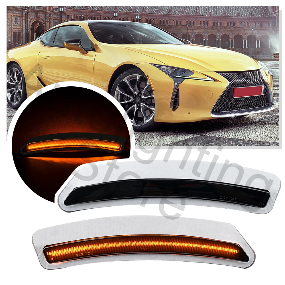 2X For Lexus LC500/LC500H 2018 2019 2020 2021 2022 LED Front reflecter Turn Signal Lights Side marker Indicator Light Assembly