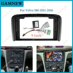 9 Inch Car Frame Fascia Adapter Canbus Box Android Radio Dash Panel Kit For Volvo S80 2001-2006