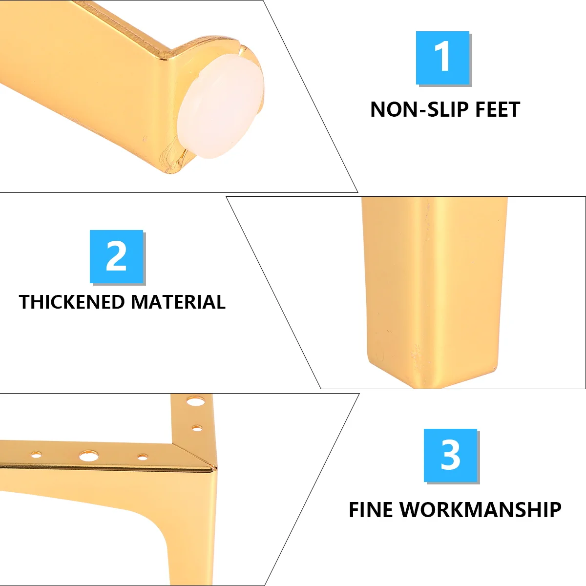 

4 Pcs Electroplating Furniture Feet Cabinet Leg Bed Support Legs Component Iron