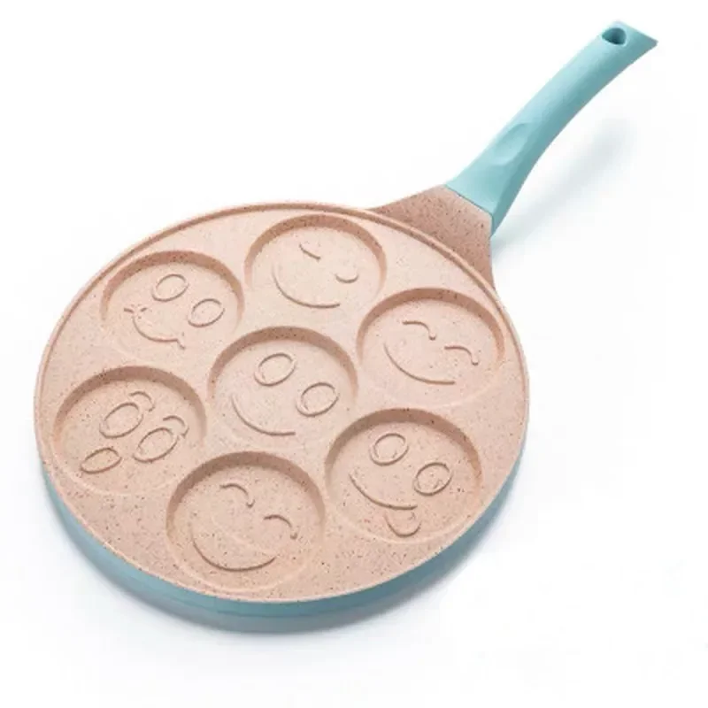 Kitchen Pot  Face Pancake Pan Fun Enjoy Mini Pancake Omelette Pan with Double Layer Non Stick Coating Pancake Pan Breakfas