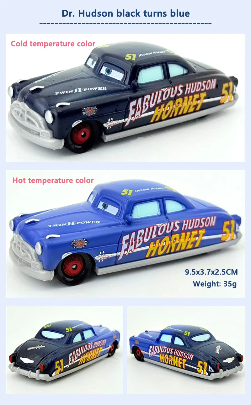 Spielzeugautos Farbwechselserie Lightning McQueen Doc Hudson Plastik-Druckgussmodell Piston Cup Rennwagen Spielzeugautos – Detail 8