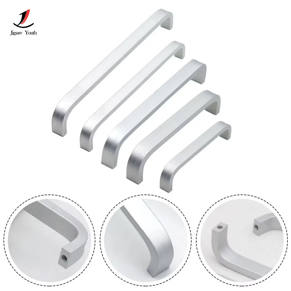 6pcs black Sliver Aluminum alloy Handles Kitchen Door Cabinet Straight Handle Pull Knobs Furniture Hardware