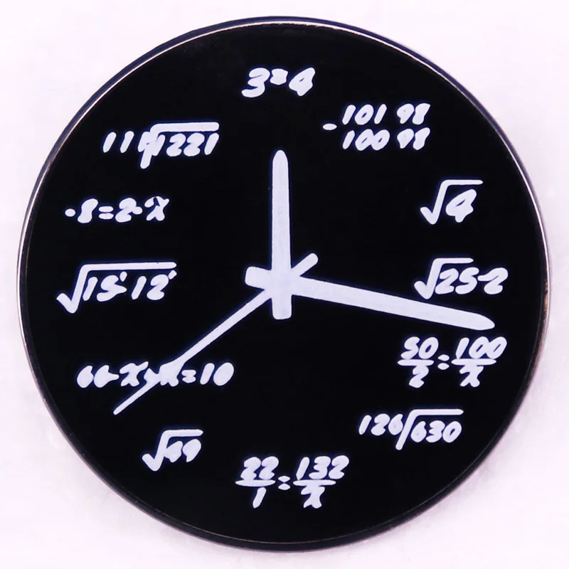 Mathematic Clock Enamel Pin brooch Math Teacher Gift jewelry Backpack Decorate