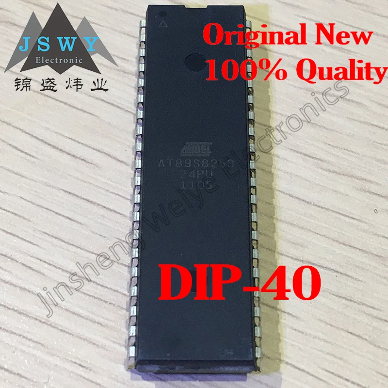 (5 pcs) AT89S8253-24PU AT89S8253-24PC AT89S8253 Direct Plug DIP-40 Microcontroller Chip IC Good Quality Spot