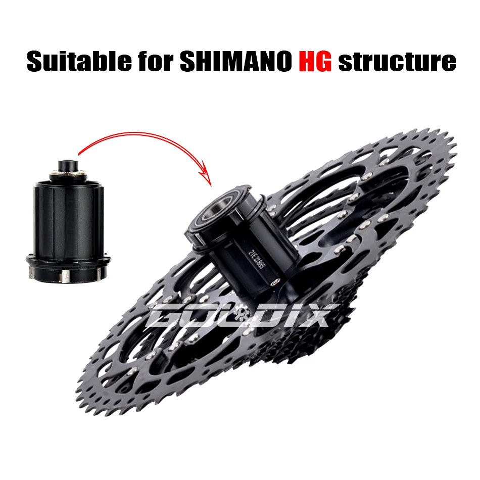 SUNSHINE Bicycle Cassette Black Mountain Bike Freewheel 8/9/10/11/12 Speed HG flywheel for SHIMANO HG Structure Specification