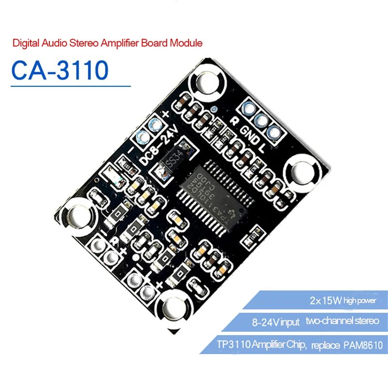 1PCS PAM8610 2x15W Amplifier Board Digital Two-channel Stereo Power Amplifier Board Miniature