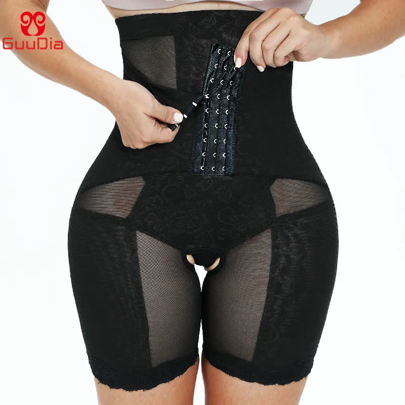 GUUDIA wysokiej talii Shapewear moc szorty kompresji wysokiej zwężone urządzenie do modelowania sylwetki majtki Shapewear kobiety kontrola brzucha z wysokim stanem