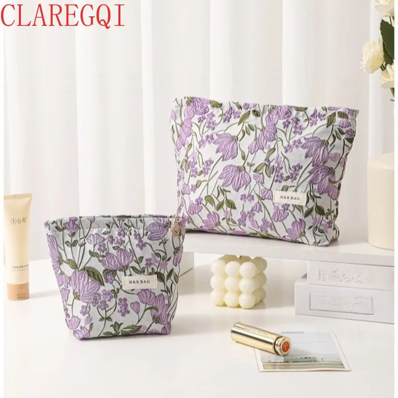 Fresh And Fresh Woven Color Of The Niche Toiletry Bag Large Capacity Travel Organizer Bag Multi Color Optional akeup Brush Bag