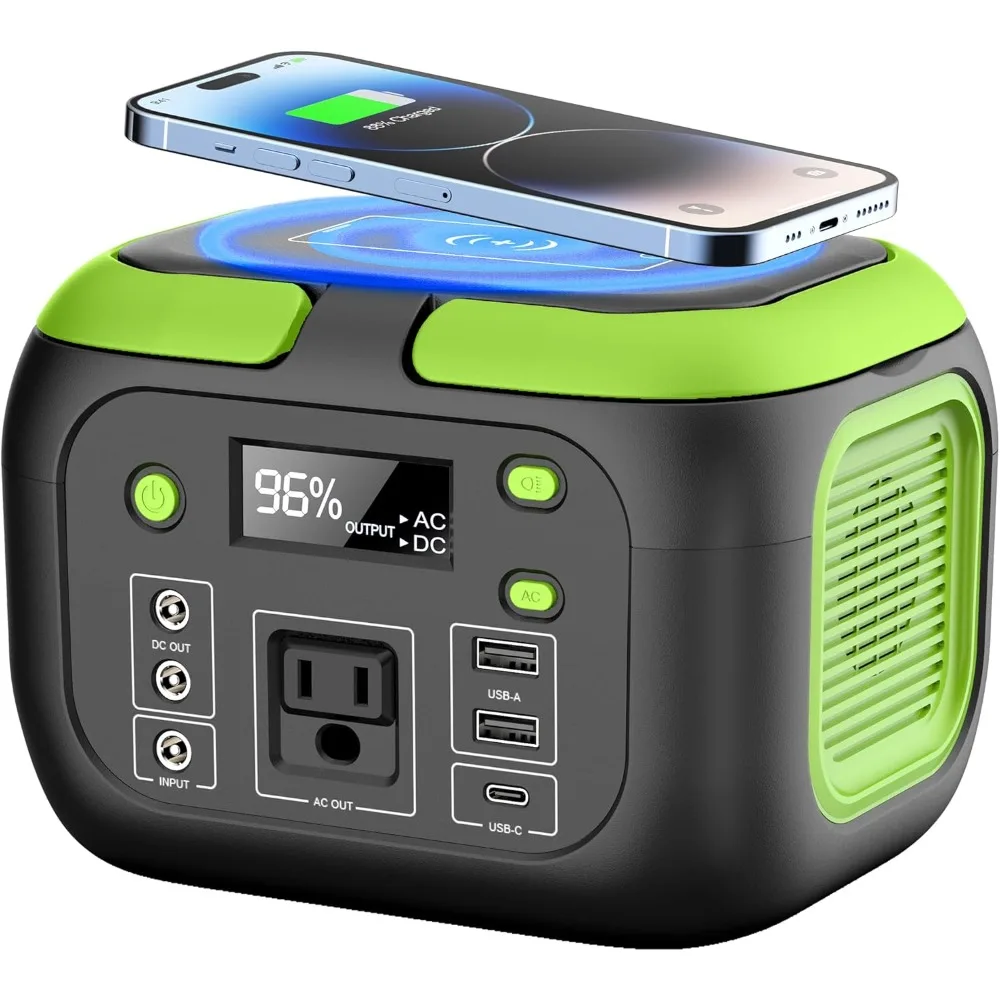 

Portable Power Station 200W 155Wh Solar Generator with AC Outlet USB C QC3.0 for Camping Road Trip Home Emergency