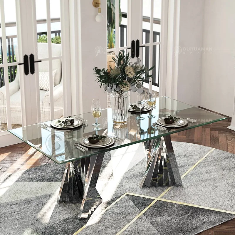 Dining table and chair combination light luxury post-modern simple small apartment dining table