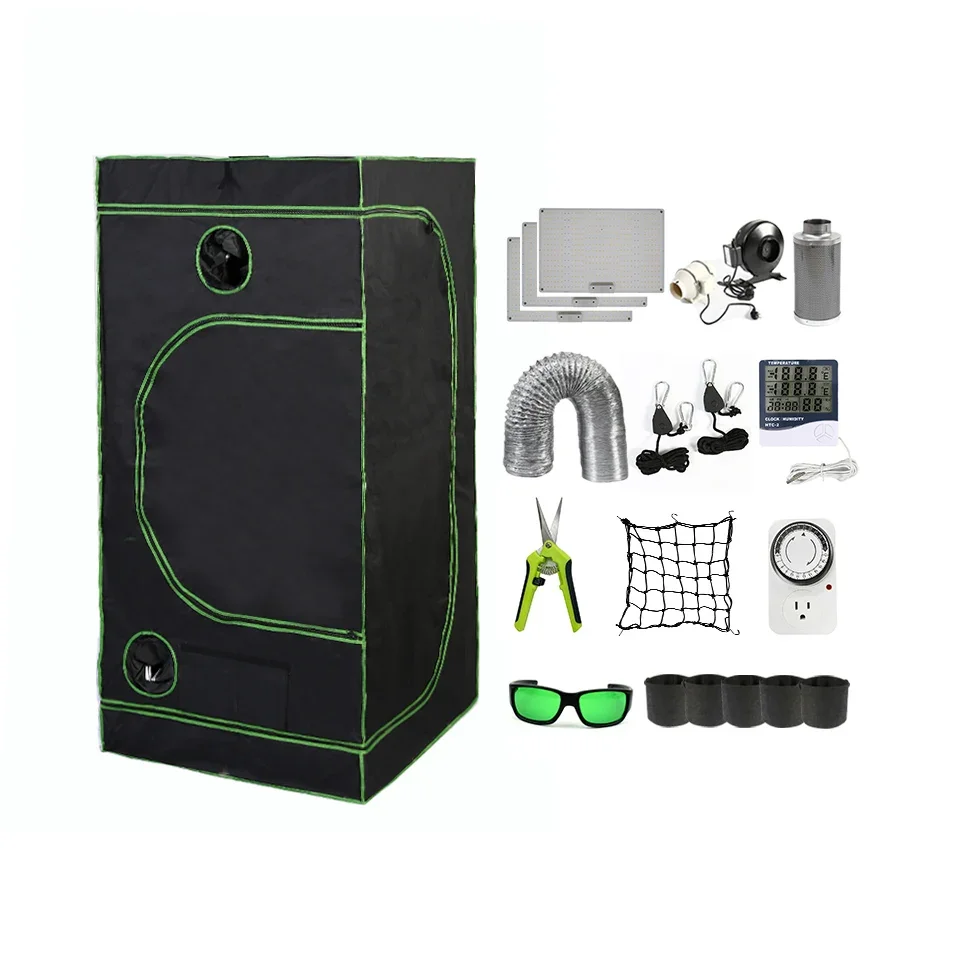 120x120x200 cm Grow Tent Systems Indoor Outdoor Customized Dark Room Hydroponic Complete Grow Tent Grow Light Kits