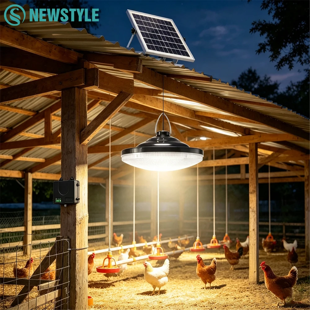 Solar Pendant Light with 3 Mode Lighting 6600mAh Vintage Solar Light Pull Cord Separate Solar Panel 6000mAh Battery Shed Lamp