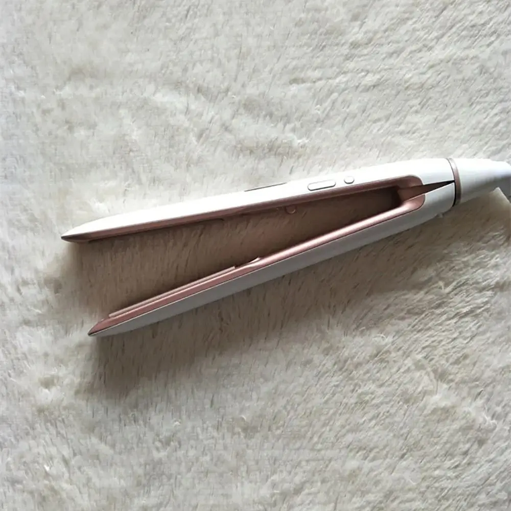 

1 шт., расческа-выпрямитель для волос с подогревом, профессиональная 2 в 1, утюжки для волос с ЖК-экраном, щетка для завивки волос из золотого титанового сплава