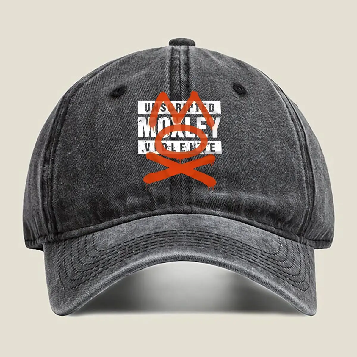 

Mox - Bold, Text, Red, Symbol - Themed Design Washed Baseball Cap