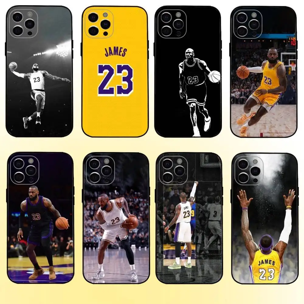 

Basketball Lebron James 23 Phone Case For iPhone17,16,15,14,13,12,11 Plus,Pro Max Soft Black Cover