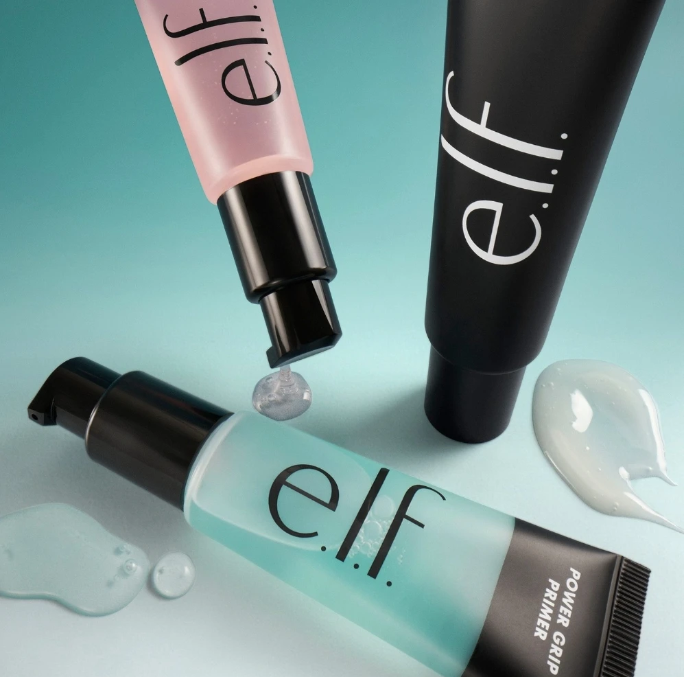 Prebase de Maquillaje Power Grip ELF con Ácido Hialurónico y Niacinamida, Iluminadora, Hidratante y de Larga Duración