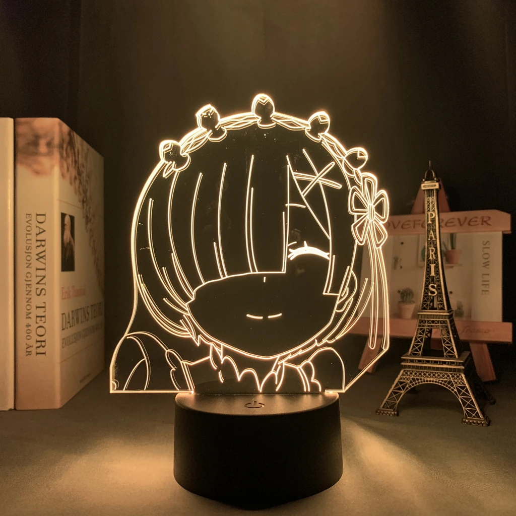 Anime Lamp Re Zero Starting Life In Another World Acrylic Glowing Stand for Room Decor Nightlight Gift Re Zero Rem Action Figure