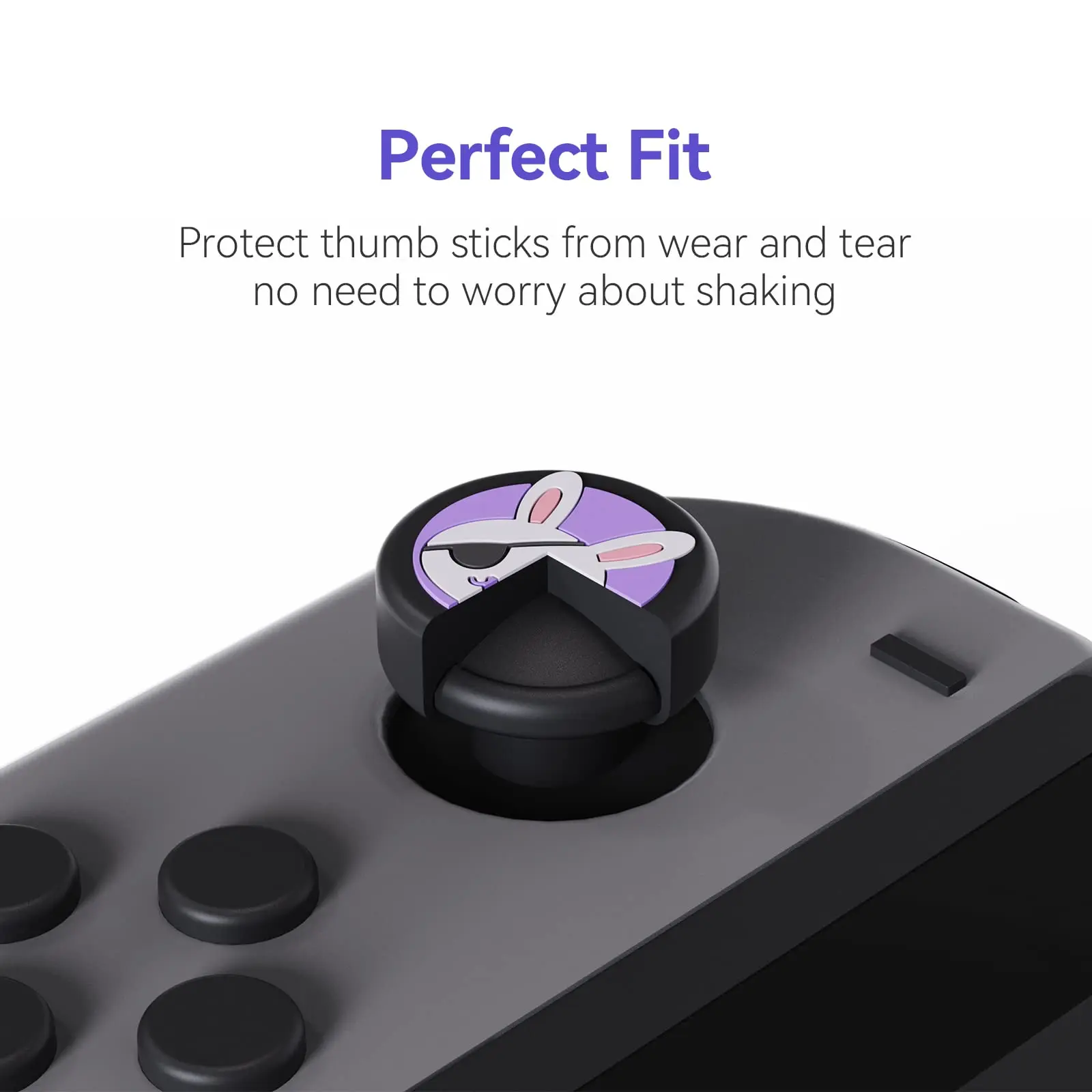 GeekShare 4PCS Bandage Rabbit Thumb Grip Caps, Soft Silicone Joystick Cover Compatible with Switch /OLED/ Switch Lite