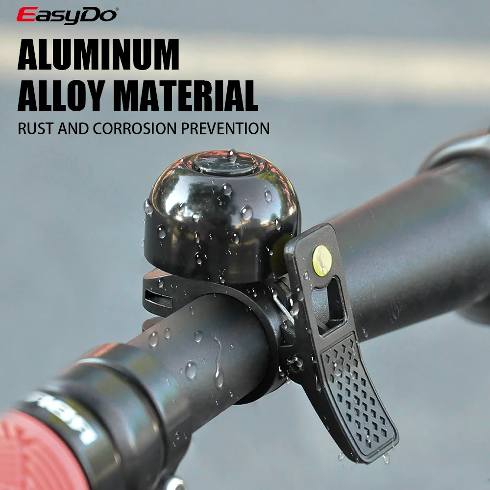 Easydo Alloy Bicycle Bell Adult Child Bike Horn Clear Loud Sound Anti-slip Wrench Rust-Free MTB Road Bell Bicycle Accessories