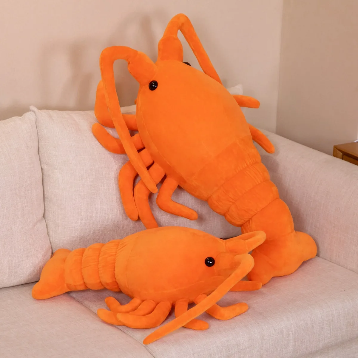 

50/65CM Orange Lobster Filled with Marine Animal Plush Toys for Children's Crayfish Soothing Doll Kids Christmas Decoration Gift
