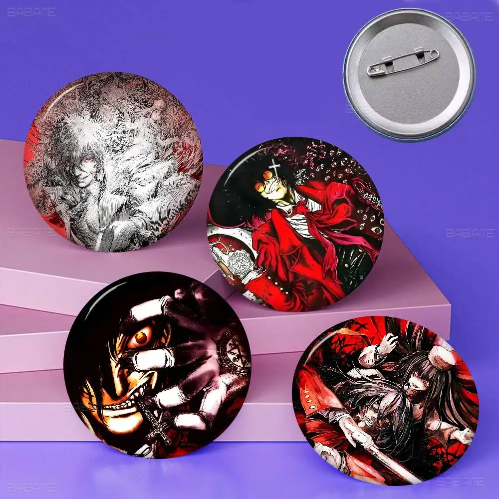 H-Hellsing-Ultimate Customizable Soft Button Pin For Women Creative Jewelry Funny Badge Cartoon Lover Hat