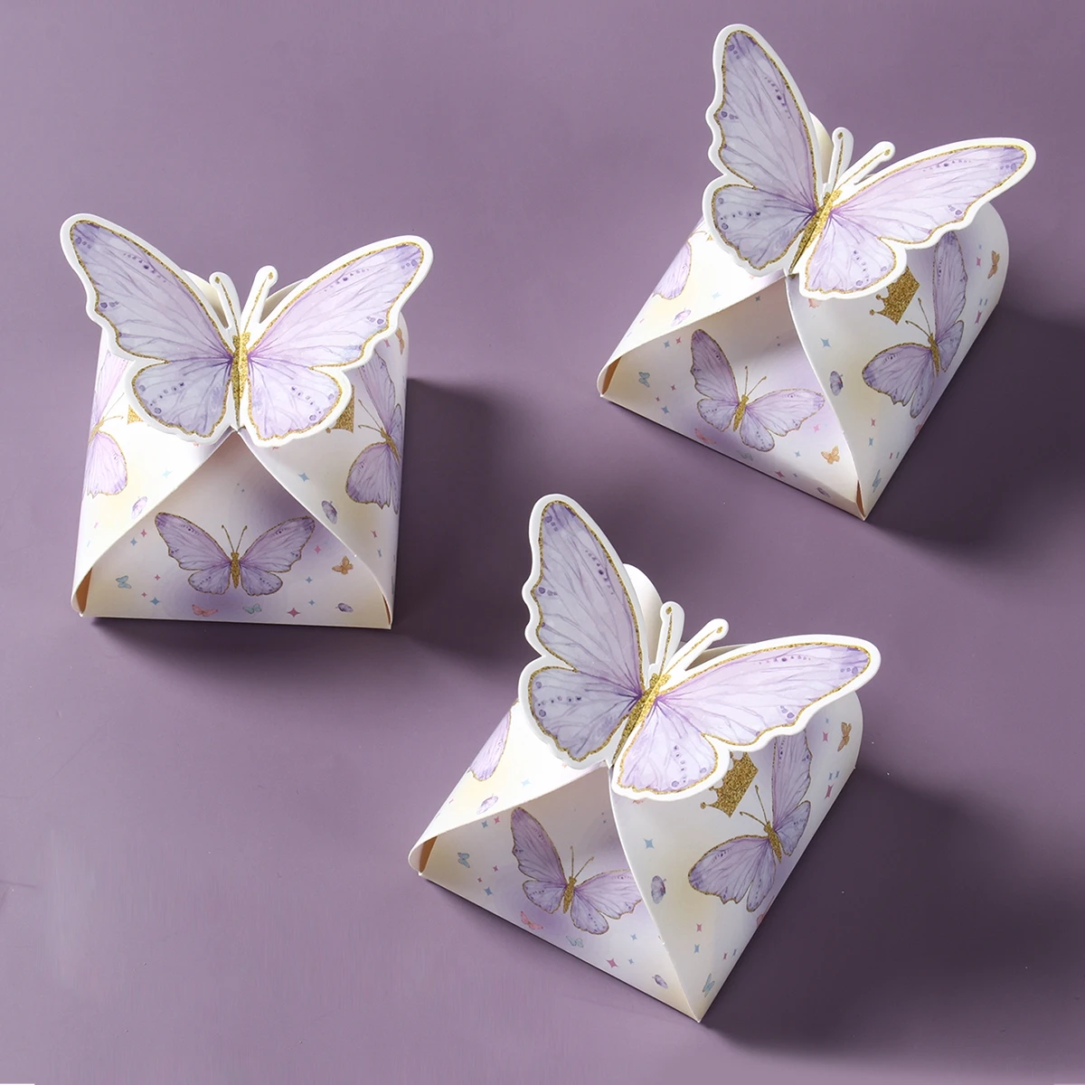 Purple Butterfly Candy Gift Box Happy Birthday Party Decor Kids Girl Butterfly Wedding Birthday Party Supplies Baby Shower Decor