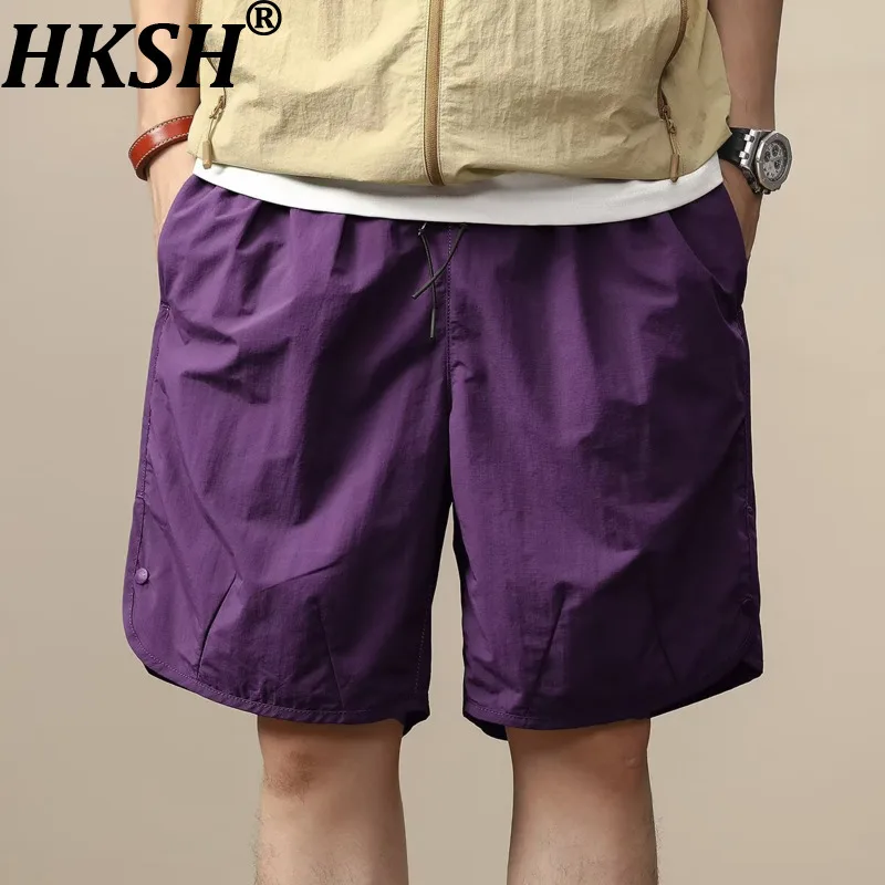 

HKSH 2026 Summer New Men Tide AmericanTrendy Brand Youth Shorts Casual Loose Knee-Length Pants Quick-Dry Capris Chic Ins HK21512