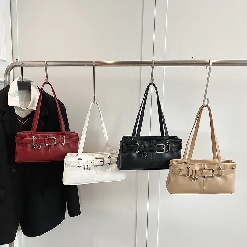 LEFTSIDE Small PU Leather Solid Color Underarm Bags for Women 2024 Y2K Ladies Shoulder Bag Females Handbags and Purses Tote Bag image 5