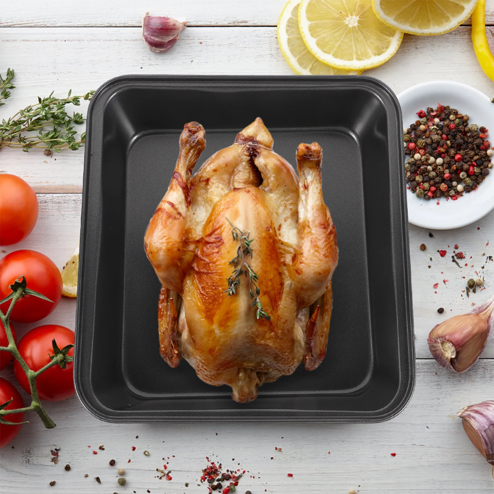 

3Pcs Nonstick Baking Tray Set Carbon Steel Pizza Pan Oven Roasting Plate Multipurpose Baking and Serving Tray for Fish Chicken