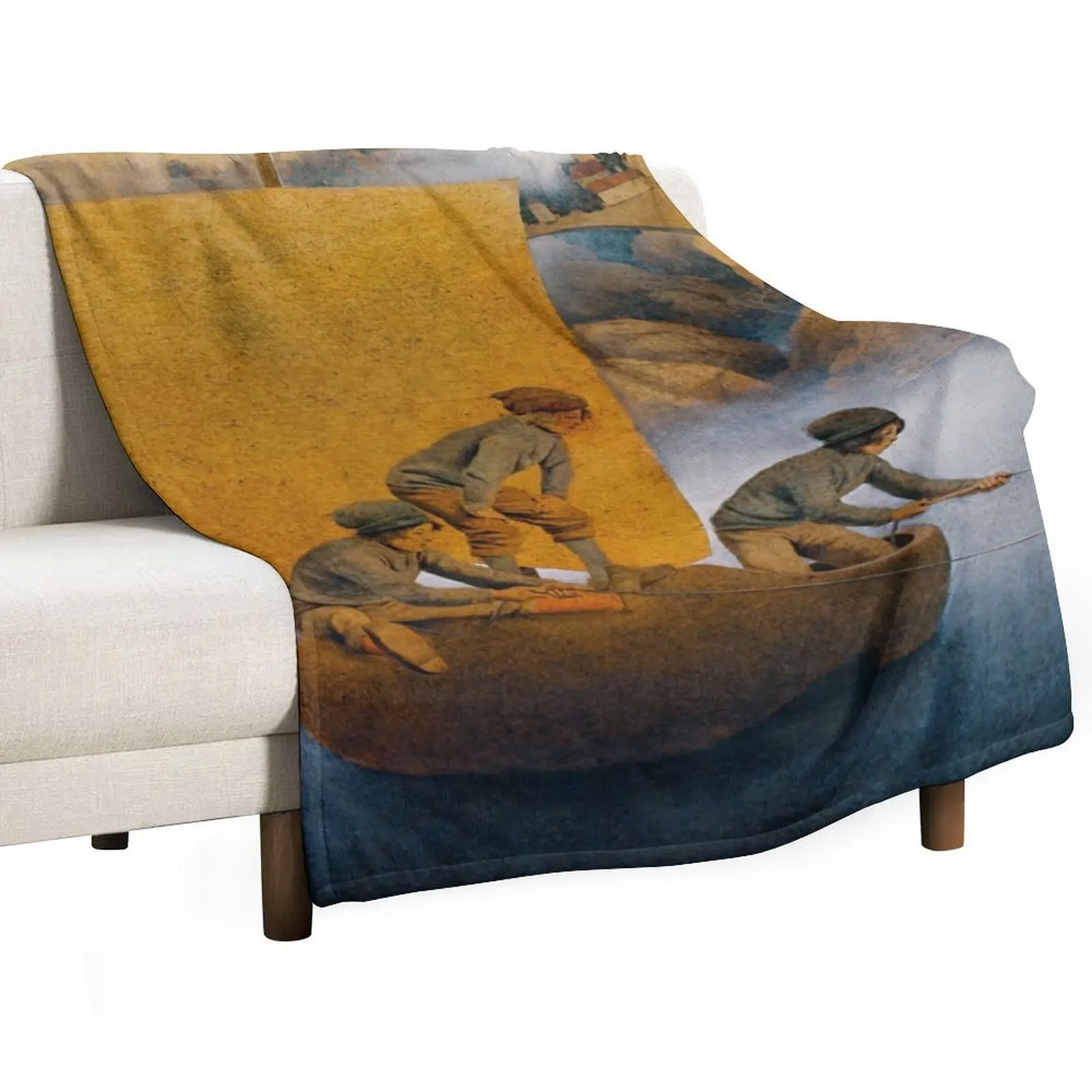 

Wynken, Blynken, and Nod by Maxfield Parrish - Fairy tales Throw Blanket blankets and throws Hairy halloween Blankets