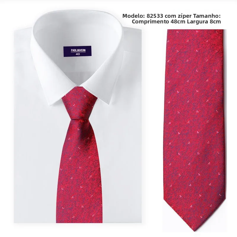 camolkeionck-zipper-tie-red-pattern-wedding-celebration-groom-no-tie-young-style-zipper-type-business-size-8cm-silk-material