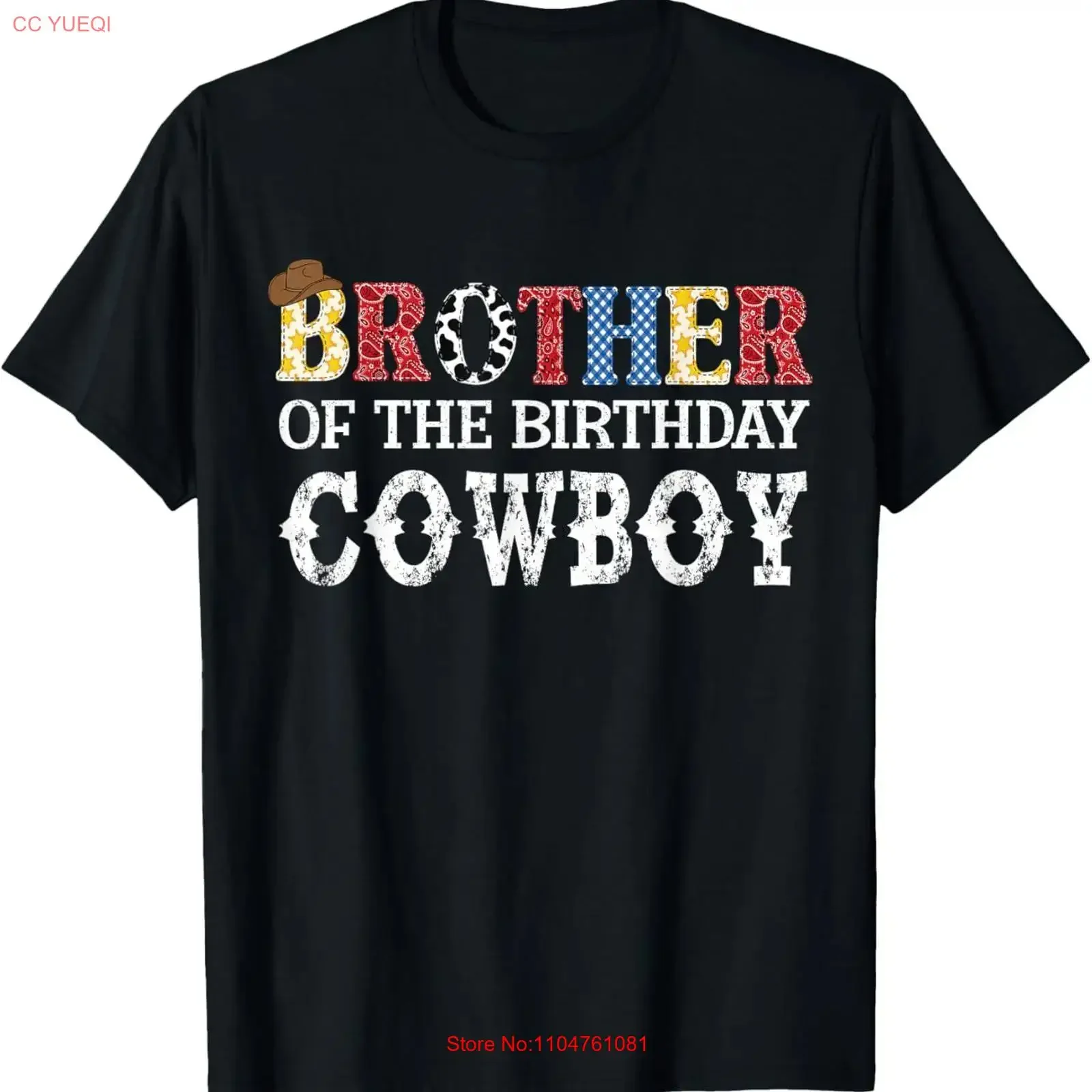 Brother of the Birthday Cowboy Western Matching T Shirt vintage Washed Casual streetwear homme Slightly Soft