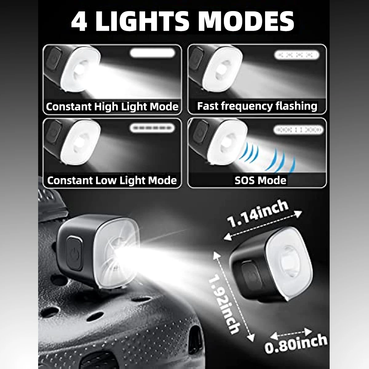 Outdoor IPX6 Waterproof Rechargeable 200mAh Battery Clog Shoes Lights Headlights for Crocs Croc Flashlight Dog Walking Camping