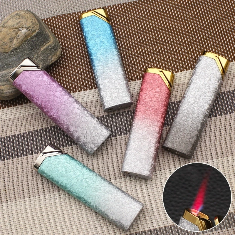 

New Gradient 3D Ice Flower Windproof Lighter Outdoor Metal Mini Portable Lighter Cigarette Accessories Smoking Gifts