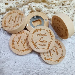 Customized Wedding Favors Personalized Wooden Wedding Fridge Magnet Beer Bottle Opener Wedding Guest Souvenir Gift
