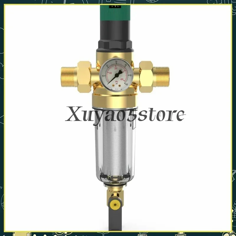 Pressure Reducing Valve Brass Pre-Filter Pipe Large Flow Whole House Water Pressure Regulation Water Purification Accessories