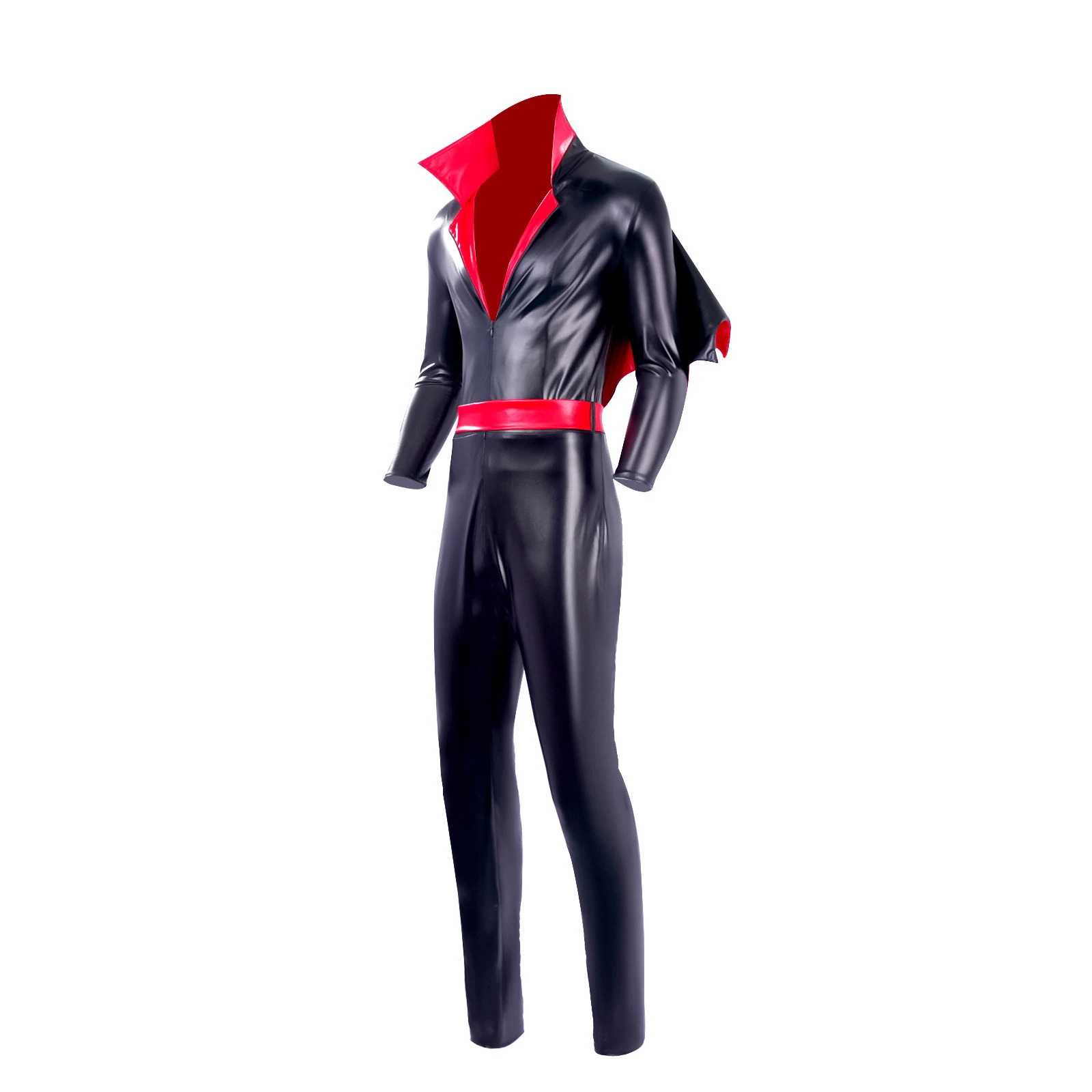 Michael Film Cos Morbius Cosplay Costume for Thin Figure Men Faux Leather Jumpsuits with Small Wings In Sleeve for Svelte Boys