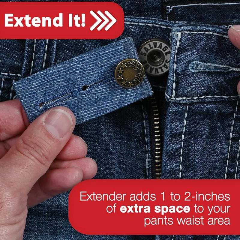 Estensore del bottone per pantaloni estensori della vita per pantaloni per uomo e donna (6 pezzi più stili) estensore del bottone dei Jeans durevole