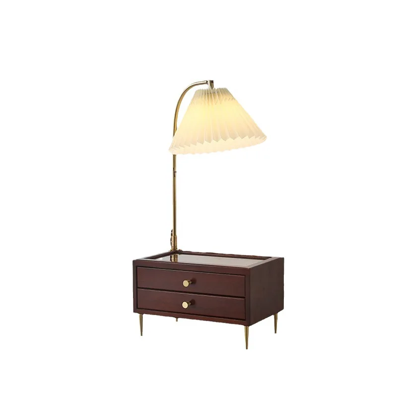New storage bedroom bedside lamp solid wood high-end night lamp to accompany dowry girlfriend birthday gift decorative desk lamp