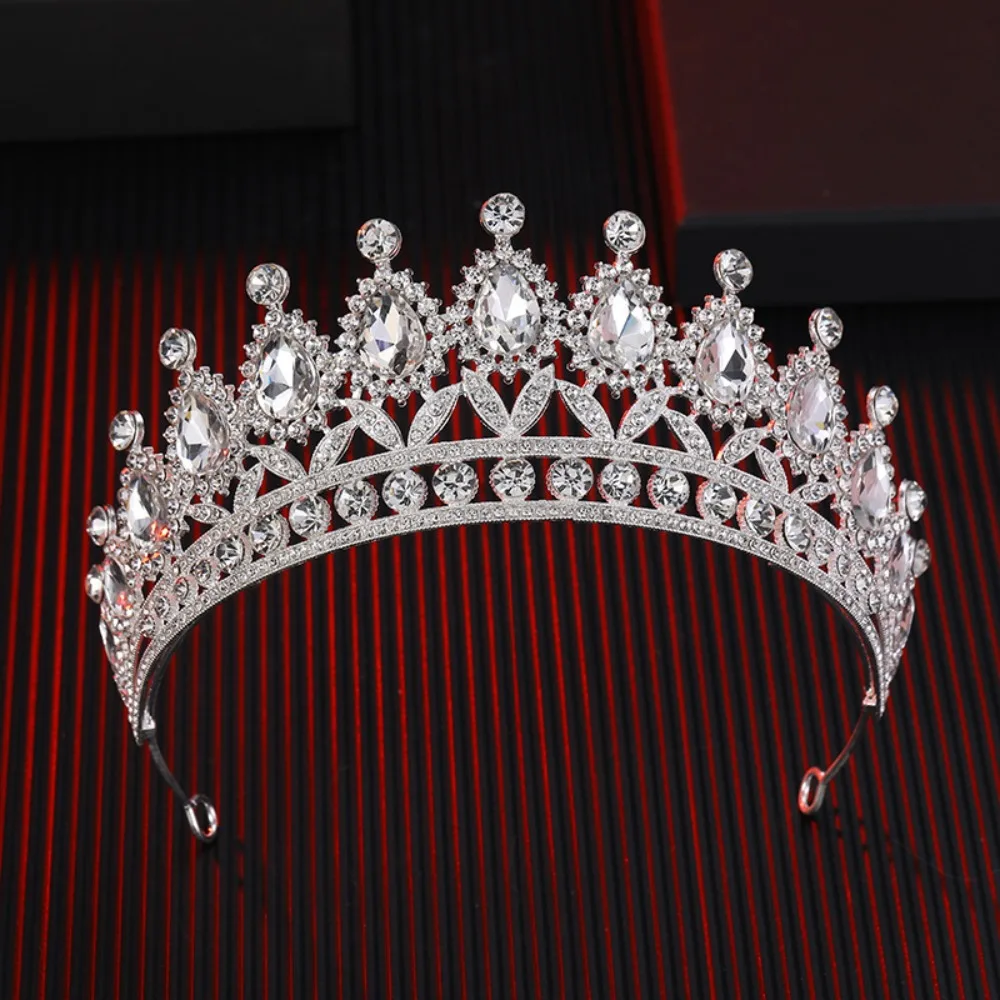 

Rhinestone Baroque Pageant Crowns Luxury Crystal Cake Decorations Queen Princess Tiara Hair Jewelry Sparkling Wedding Crown