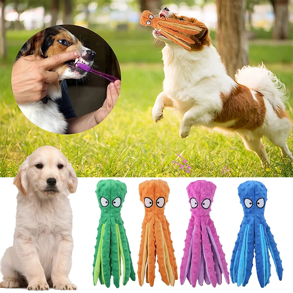 Cute Pet Plush Toy Bite Resistant Octopus Skin Shell Dog Educational Vocal Toy Cat Dog Supplies