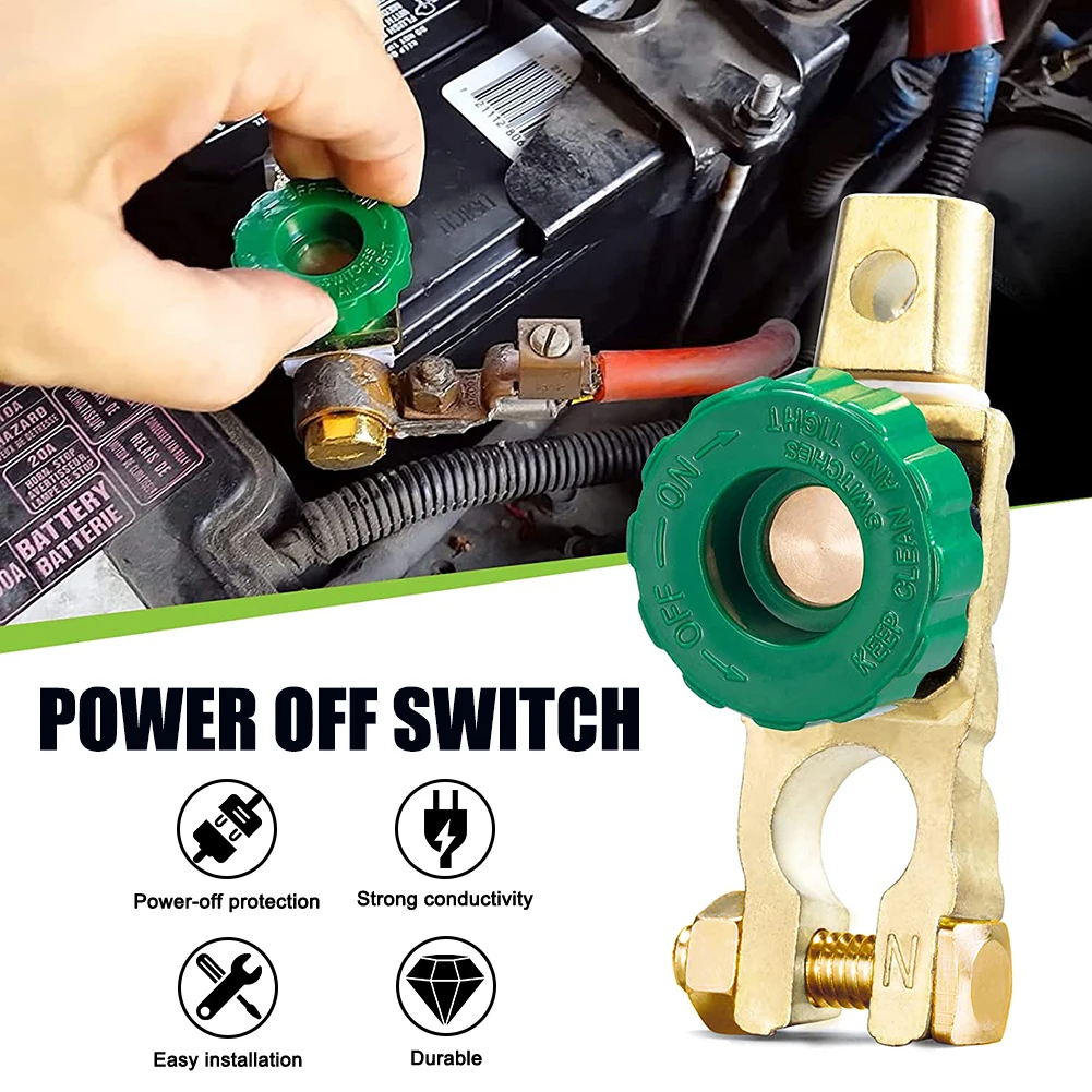 Car Battery Switch Battery Cut-off Switch Protector Battery Leak-proof Disconnect Truck Auto Vehicle Parts Battery Terminal Link