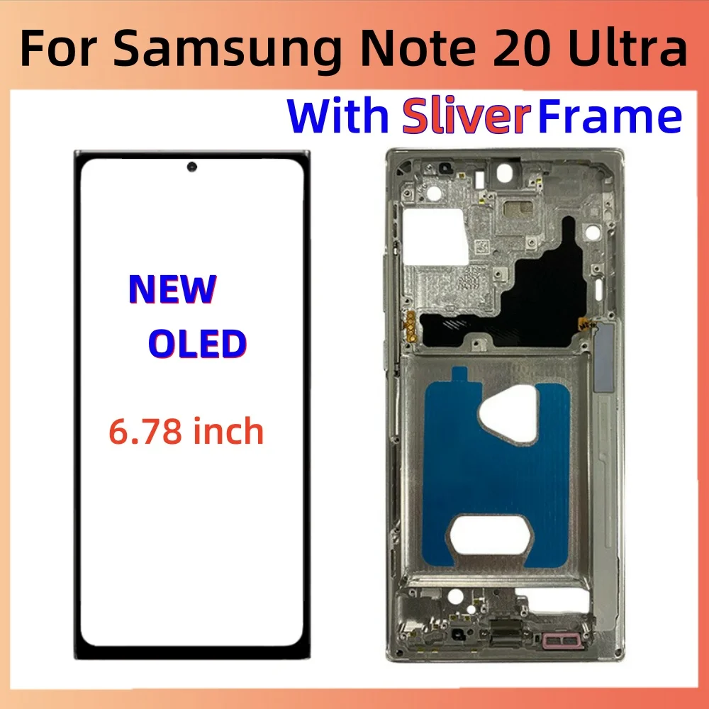 100% NEW OLED LCD For Samsung Galaxy Note 20 Ultra 5G N986U N986B N985U N985F Display Touch Screen with Frame Replacement