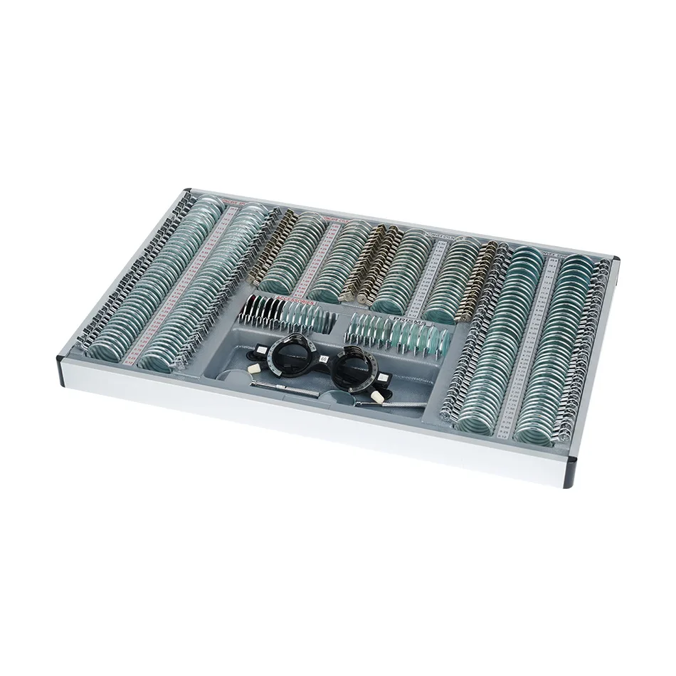 266Pcs Glass Optometry Trial Lens Set With Trial Frame & Aluminum Case For Optical Shop Refraction Test