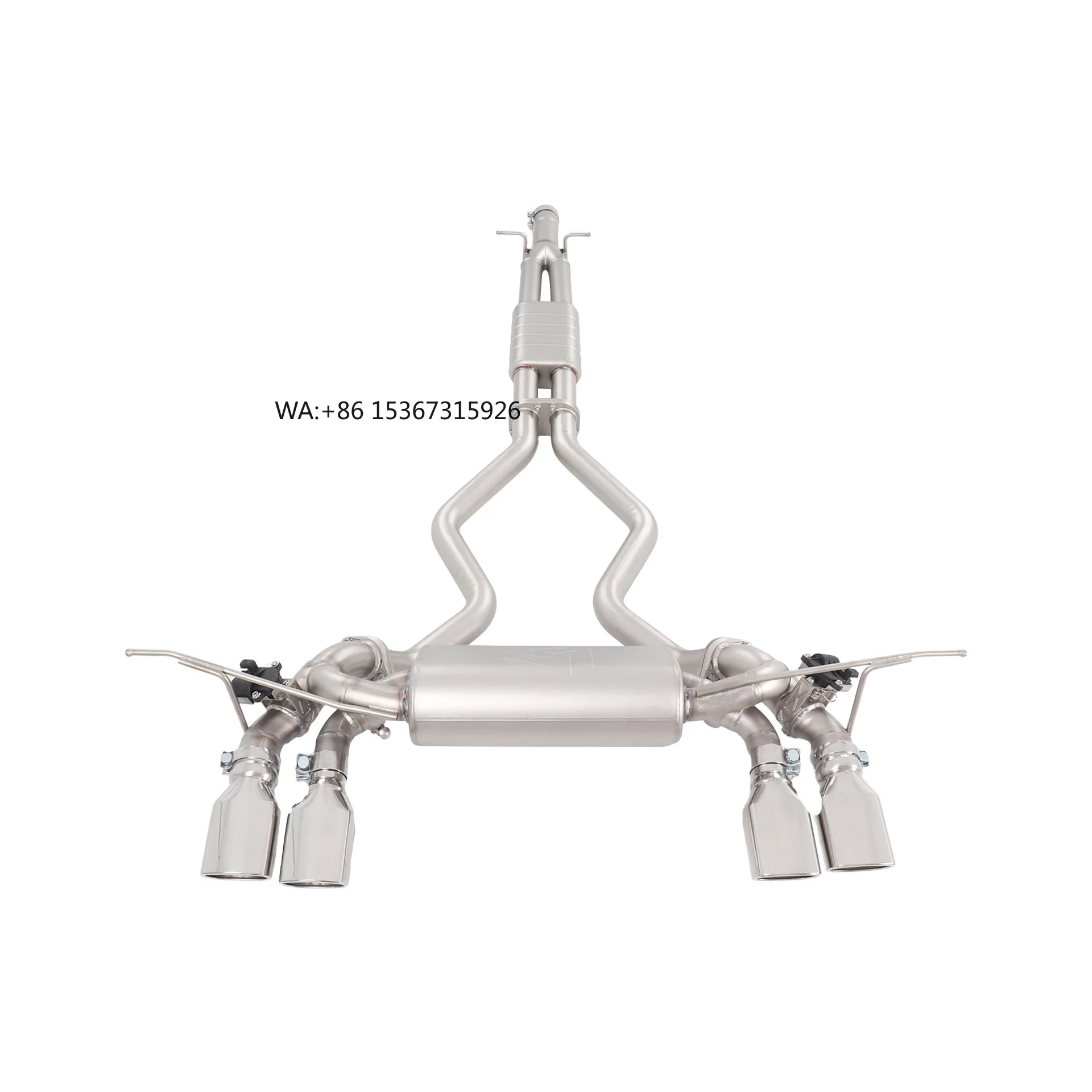 

Mid-Tail Section Dual-Side Quad-Exit Exhaust with Valve & Sandblasted Finish