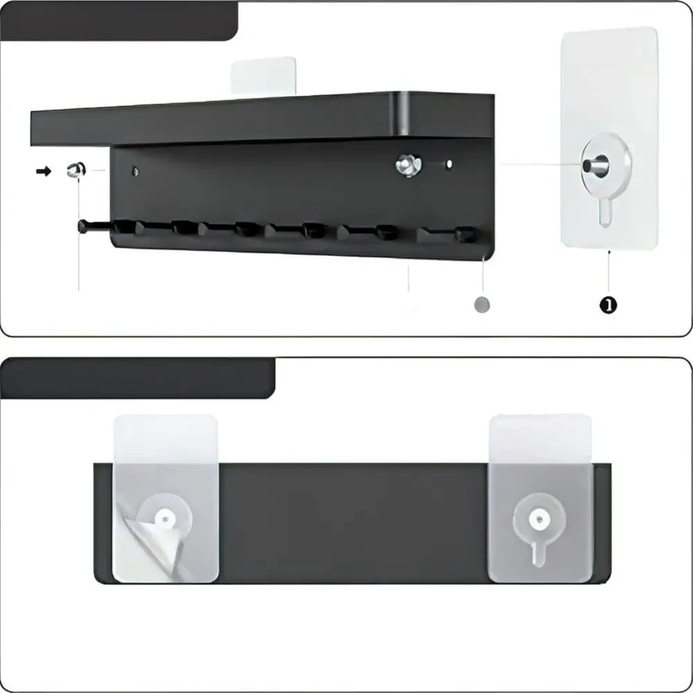Decorative Metal Wall Key Rack With Storage Tray Minimalist Mail Organizer Hanging Hooks For Entryway Home Office Wall