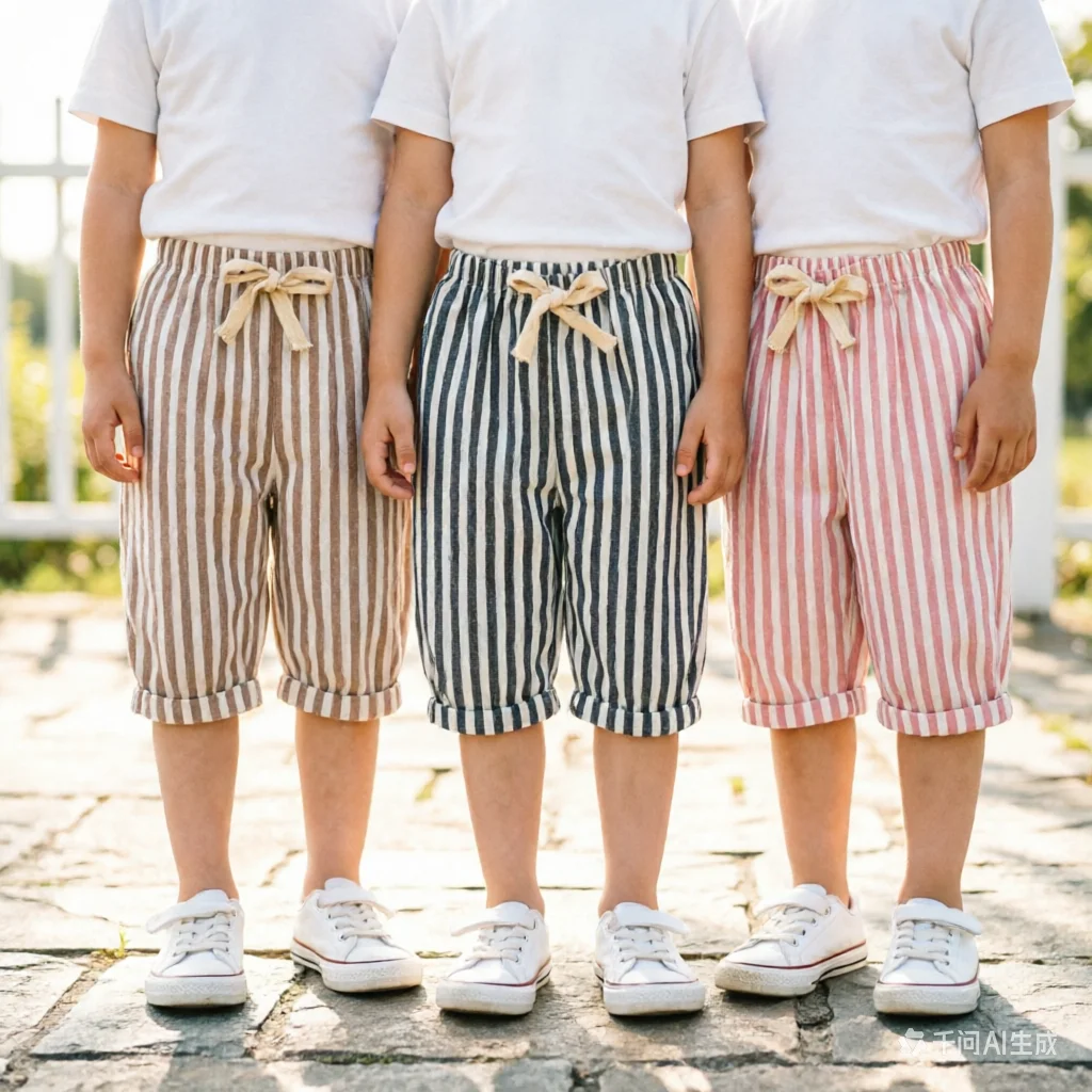 Children's Stripe Pants for Summer Boys Trousers