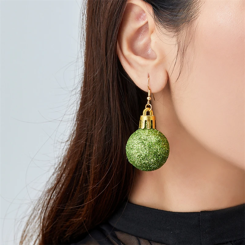 Frohe Weihnachten Bunte Glühbirnen-Kugel-Ohrringe für Frauen Luxuriöse Kreative Ohrringe Neujahrsparty-Schmuck – Detail 14